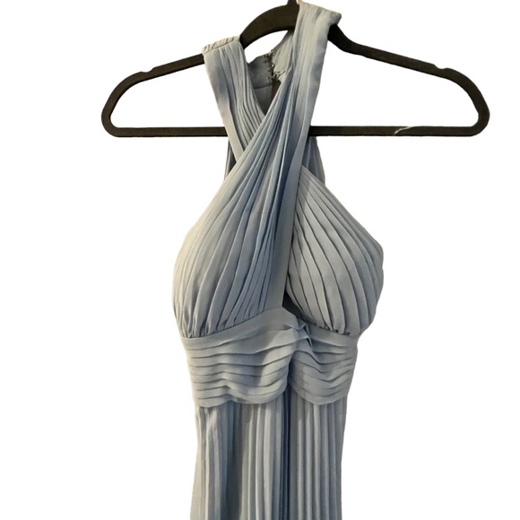 AQUA DRESS LIGHT BLUE CHIFFON- 4 - Picture 5 of 7